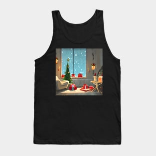 Christmas Vibes Love Christmas Trees During Holiday Season Partying Alone at Home Tank Top